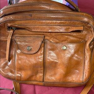Classic Rust Leather Crossbody Bag